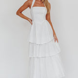 Shaya Tiered Ruffle Maxi Dress White