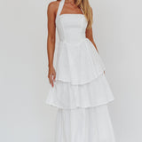 Shaya Tiered Ruffle Maxi Dress White