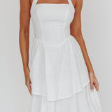 Shaya Tiered Ruffle Maxi Dress White