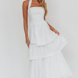 Shaya Tiered Ruffle Maxi Dress White