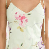 Dreamy Day Ruffle Trim Maxi Dress Mint Floral