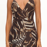 Dreamy Day Bead Back Maxi Dress Print Chocolate