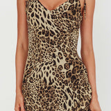 Dreamy Day Ruffle Trim Maxi Dress Leopard