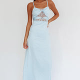 Wyatt Lace Twish Bust Maxi Dress Baby Blue