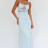 Wyatt Lace Twish Bust Maxi Dress Baby Blue