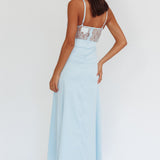 Wyatt Lace Twish Bust Maxi Dress Baby Blue