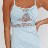 Wyatt Lace Twish Bust Maxi Dress Baby Blue