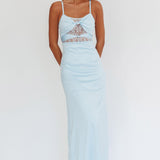 Wyatt Lace Twish Bust Maxi Dress Baby Blue