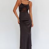 Wyatt Lace Twish Bust Maxi Dress Black
