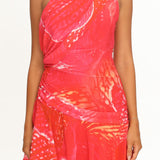 Anaisa One-Shoulder Draped Mini Dress Print Red