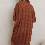 Best Friend Knit Shirt Dress Chocolate