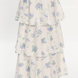 Dixon Tiered Maxi Skirt Floral Beige
