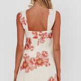 Dixon Pintuck Pleat Mini Dress Floral Beige