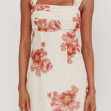 Dixon Pintuck Pleat Mini Dress Floral Beige