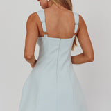 Jordy Structured A-Line Mini Dress Ice Blue
