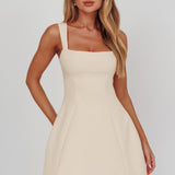 Jordy Structured A-Line Mini Dress Apricot
