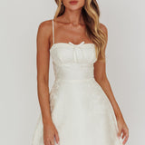 Kyrah Lace-Up Back Mini Dress Cream
