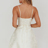 Kyrah Lace-Up Back Mini Dress Cream