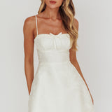 Kyrah Lace-Up Back Mini Dress Cream