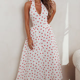 El Corazon Halterneck Dress Heart Print