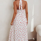El Corazon Halterneck Dress Heart Print