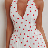 El Corazon Halterneck Dress Heart Print