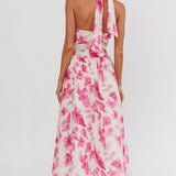 El Corazon Halterneck Dress Floral Pink