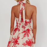 El Corazon Halterneck Mini Dress Floral Red