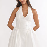 El Corazon Halterneck Mini Dress White