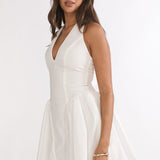 El Corazon Halterneck Mini Dress White