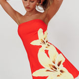 Heart To Heart Strapless Mini Dress Lily Red
