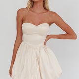 For Love Strapless Balloon Skirt Mini Dress Panna Cotta