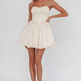 For Love Strapless Balloon Skirt Mini Dress Panna Cotta