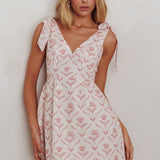 Glam Up Tied Shoulder Mini Dress Beige