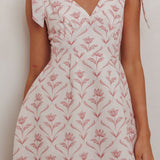 Glam Up Tied Shoulder Mini Dress Beige