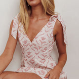 Glam Up Tied Shoulder Mini Dress Beige