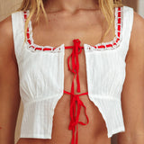 Rosen Tied Bust Top White