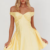 Silver Sun Off-Shoulder Mini Dress Soft Butter