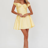 Silver Sun Off-Shoulder Mini Dress Soft Butter