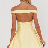Silver Sun Off-Shoulder Mini Dress Soft Butter