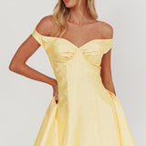 Silver Sun Off-Shoulder Mini Dress Soft Butter