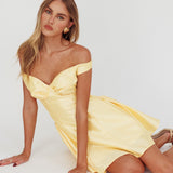 Silver Sun Off-Shoulder Mini Dress Soft Butter