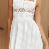 Merissa Lace Trim Mini Dress Off White