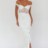 Tillie Lace Bodice Maxi Dress White