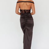 Tillie Lace Bodice Midi Dress Black