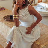 Dalayla Sleeveless Eyelet Maxi Dress White
