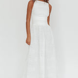 Dalayla Sleeveless Eyelet Maxi Dress White