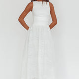 Dalayla Sleeveless Eyelet Maxi Dress White