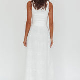 Dalayla Sleeveless Eyelet Maxi Dress White