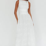 Dalayla Sleeveless Eyelet Maxi Dress White